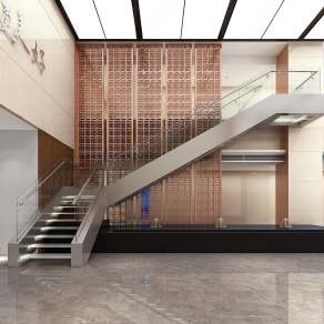 现代办公室楼梯3D模型下载